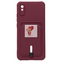 Чехол-накладка для Xiaomi Redmi 9A (бордовый) - SC304 с картхолдером