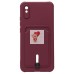 Чехол-накладка для Xiaomi Redmi 9A (бордовый) - SC304 с картхолдером