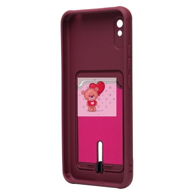 Чехол-накладка для Xiaomi Redmi 9A (бордовый) - SC304 с картхолдером Чехол-накладка для Xiaomi Redmi 9A (бордовый) - SC304 с картхолдером