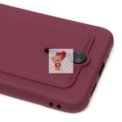 Чехол-накладка для Xiaomi Redmi 9A (бордовый) - SC304 с картхолдером Чехол-накладка для Xiaomi Redmi 9A (бордовый) - SC304 с картхолдером
