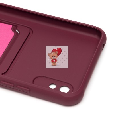 Чехол-накладка для Xiaomi Redmi 9A (бордовый) - SC304 с картхолдером Чехол-накладка для Xiaomi Redmi 9A (бордовый) - SC304 с картхолдером