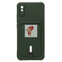 Чехол-накладка для Xiaomi Redmi 9i (темно-зеленый) - SC304 с картхолдером