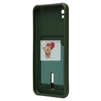 Чехол-накладка для Xiaomi Redmi 9i (темно-зеленый) - SC304 с картхолдером