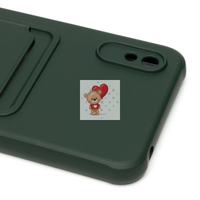 Чехол-накладка для Xiaomi Redmi 9i (темно-зеленый) - SC304 с картхолдером