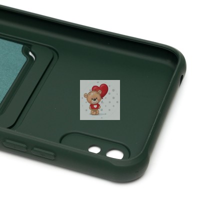 Чехол-накладка для Xiaomi Redmi 9i (темно-зеленый) - SC304 с картхолдером