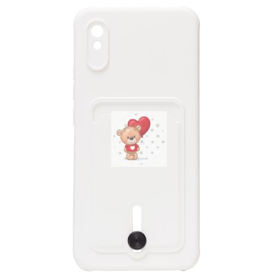 Чехол-накладка для Xiaomi Redmi 9i (белый) - SC304 с картхолдером