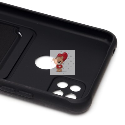 Чехол-накладка для Xiaomi Redmi 9C (черный) - SC304 с картхолдером Чехол-накладка для Xiaomi Redmi 9C (черный) - SC304 с картхолдером