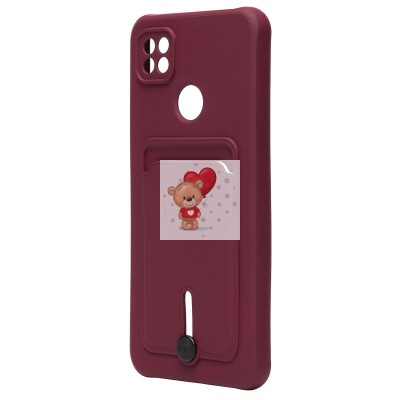 Чехол-накладка для Xiaomi Redmi 9C (бордовый) - SC304 с картхолдером Чехол-накладка для Xiaomi Redmi 9C (бордовый) - SC304 с картхолдером