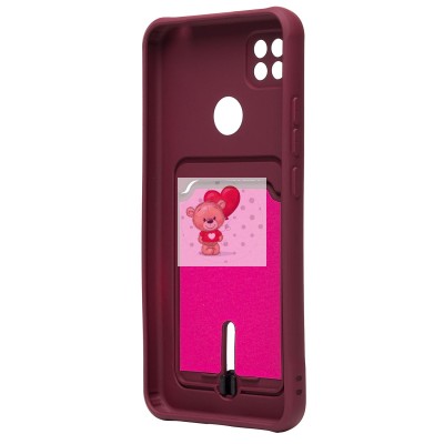 Чехол-накладка для Xiaomi Redmi 9C (бордовый) - SC304 с картхолдером Чехол-накладка для Xiaomi Redmi 9C (бордовый) - SC304 с картхолдером