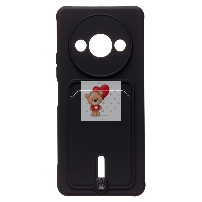 Чехол-накладка для Xiaomi Redmi A3 (черный) - SC304 с картхолдером Чехол-накладка для Xiaomi Redmi A3 (черный) - SC304 с картхолдером