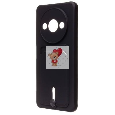 Чехол-накладка для Xiaomi Redmi A3 (черный) - SC304 с картхолдером