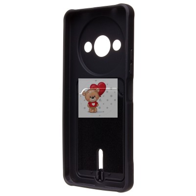 Чехол-накладка для Xiaomi Redmi A3 (черный) - SC304 с картхолдером