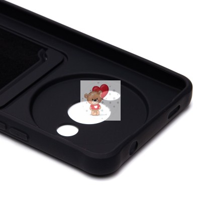 Чехол-накладка для Xiaomi Redmi A3 (черный) - SC304 с картхолдером