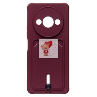 Чехол-накладка для Xiaomi Redmi A3 (бордовый) - SC304 с картхолдером Чехол-накладка для Xiaomi Redmi A3 (бордовый) - SC304 с картхолдером