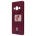 Чехол-накладка для Xiaomi Redmi A3 (бордовый) - SC304 с картхолдером