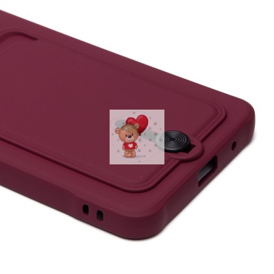 Чехол-накладка для Xiaomi Redmi A3 (бордовый) - SC304 с картхолдером