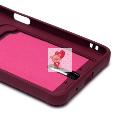 Чехол-накладка для Xiaomi Redmi A3 (бордовый) - SC304 с картхолдером