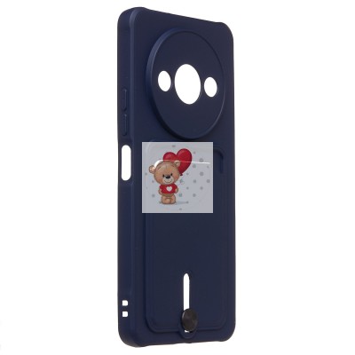 Чехол-накладка для Xiaomi Redmi A3 (темно-синий) - SC304 с картхолдером