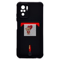 Чехол-накладка для Xiaomi Redmi Note 10S (черный) - SC304 с картхолдером