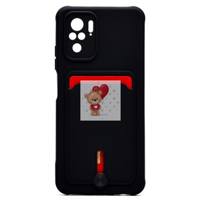 Чехол-накладка для Xiaomi Redmi Note 10S (черный) - SC304 с картхолдером