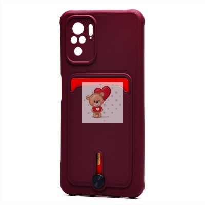 Чехол-накладка для Xiaomi Redmi Note 10S (бордовый) - SC304 с картхолдером Чехол-накладка для Xiaomi Redmi Note 10S (бордовый) - SC304 с картхолдером