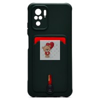 Чехол-накладка для Xiaomi Redmi Note 10S (темно-зеленый) - SC304 с картхолдером Чехол-накладка для Xiaomi Redmi Note 10S (темно-зеленый) - SC304 с картхолдером