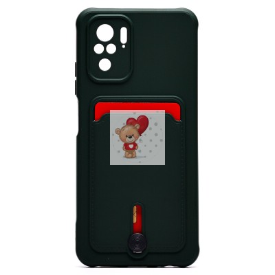 Чехол-накладка для Xiaomi Redmi Note 10S (темно-зеленый) - SC304 с картхолдером