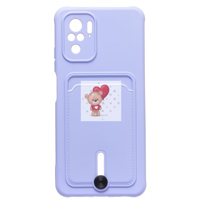 Чехол-накладка для Xiaomi Redmi Note 10S (темно-фиолетовый) - SC304 с картхолдером