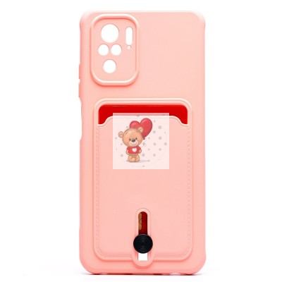 Чехол-накладка для Xiaomi Redmi Note 10S (светло-розовый) - SC304 с картхолдером