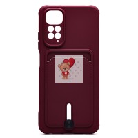 Чехол-накладка для Xiaomi Redmi Note 11S 4G (бордовый) - SC304 с картхолдером Чехол-накладка для Xiaomi Redmi Note 11S 4G (бордовый) - SC304 с картхолдером