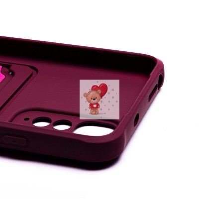 Чехол-накладка для Xiaomi Redmi Note 11S 4G (бордовый) - SC304 с картхолдером