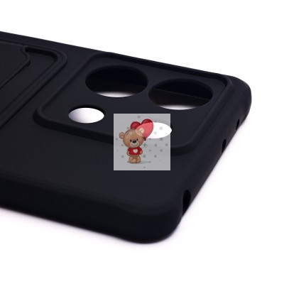 Чехол-накладка для Xiaomi Redmi Note 13 5G Global (черный) - SC304 с картхолдером