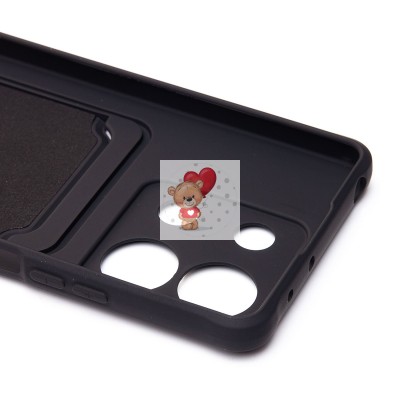 Чехол-накладка для Xiaomi Redmi Note 13 5G Global (черный) - SC304 с картхолдером