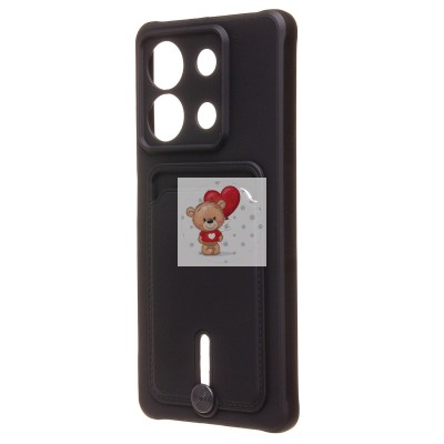 Чехол-накладка для Xiaomi Redmi Note 13 5G Global (черный) - SC304 с картхолдером