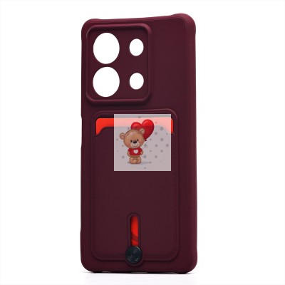 Чехол-накладка для Xiaomi Redmi Note 13 5G Global (бордовый) - SC304 с картхолдером
