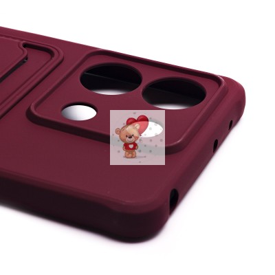 Чехол-накладка для Xiaomi Redmi Note 13 5G Global (бордовый) - SC304 с картхолдером