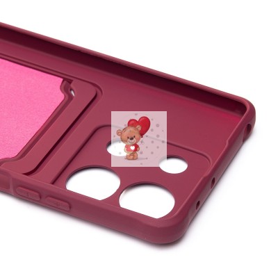 Чехол-накладка для Xiaomi Redmi Note 13 5G Global (бордовый) - SC304 с картхолдером