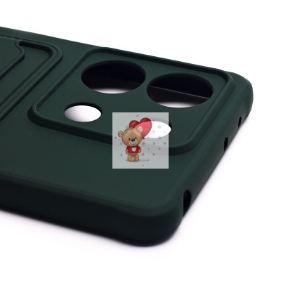 Чехол-накладка для Xiaomi Redmi Note 13 5G Global (темно-зеленый) - SC304 с картхолдером