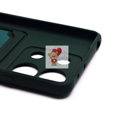 Чехол-накладка для Xiaomi Redmi Note 13 5G Global (темно-зеленый) - SC304 с картхолдером