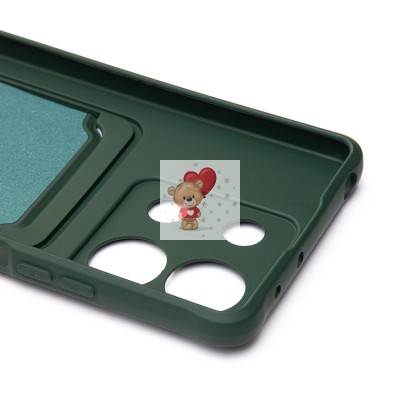 Чехол-накладка для Xiaomi Redmi Note 13 5G Global (темно-зеленый) - SC304 с картхолдером