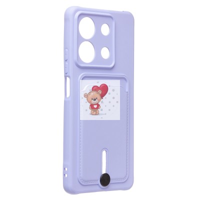 Чехол-накладка для Xiaomi Redmi Note 13 5G Global (светло-фиолетовый) - SC304 с картхолдером