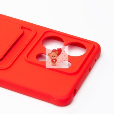 Чехол-накладка для Xiaomi Redmi Note 13 5G Global (красный) - SC304 с картхолдером