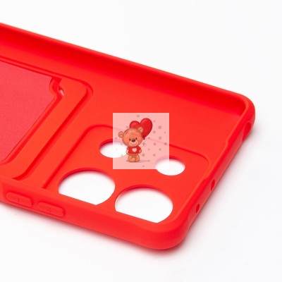 Чехол-накладка для Xiaomi Redmi Note 13 5G Global (красный) - SC304 с картхолдером