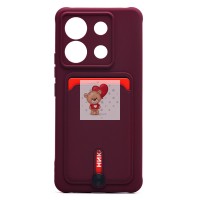 Чехол-накладка для Xiaomi Redmi Note 13 Pro 5G (бордовый) - SC304 с картхолдером