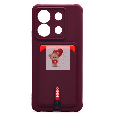 Чехол-накладка для Xiaomi Redmi Note 13 Pro 5G (бордовый) - SC304 с картхолдером