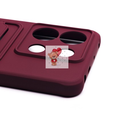 Чехол-накладка для Xiaomi Redmi Note 13 Pro 5G (бордовый) - SC304 с картхолдером