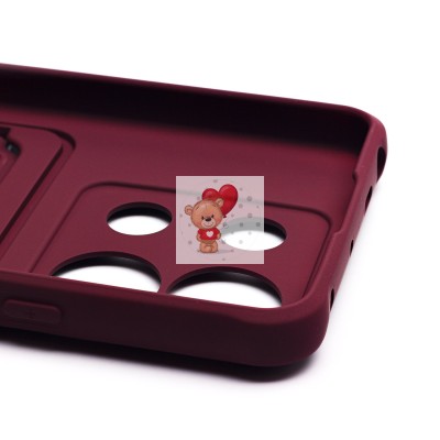 Чехол-накладка для Xiaomi Redmi Note 13 Pro 5G (бордовый) - SC304 с картхолдером