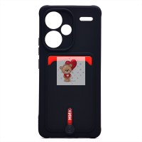 Чехол-накладка для Xiaomi Redmi Note 13 Pro+ (черный) - SC304 с картхолдером