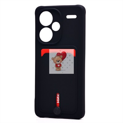 Чехол-накладка для Xiaomi Redmi Note 13 Pro+ (черный) - SC304 с картхолдером