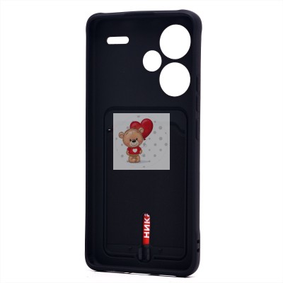 Чехол-накладка для Xiaomi Redmi Note 13 Pro+ (черный) - SC304 с картхолдером